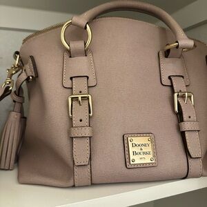 Dooney & Bourke Tan Leather Satchel with Gold Hardware